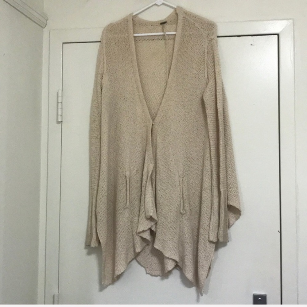 Free People Tan Knit Cardigan